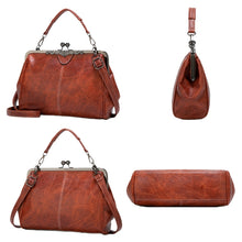 Load image into Gallery viewer, 036 Vintage Buckle Handbags Leather Adjustable Crossbody Bag
