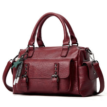 Load image into Gallery viewer, 048 Pebbled Leather Multi-compartment Handbag Large Capacity Crossbody Shoulder Bag
