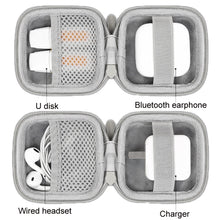 Load image into Gallery viewer, Baona Leather Digital Headphone Cable U Disk Storage Bag, Small Square Gray, Small Square Black, Rectangular Gray, Rectangular Black, Large Square Gray, Large Square Black