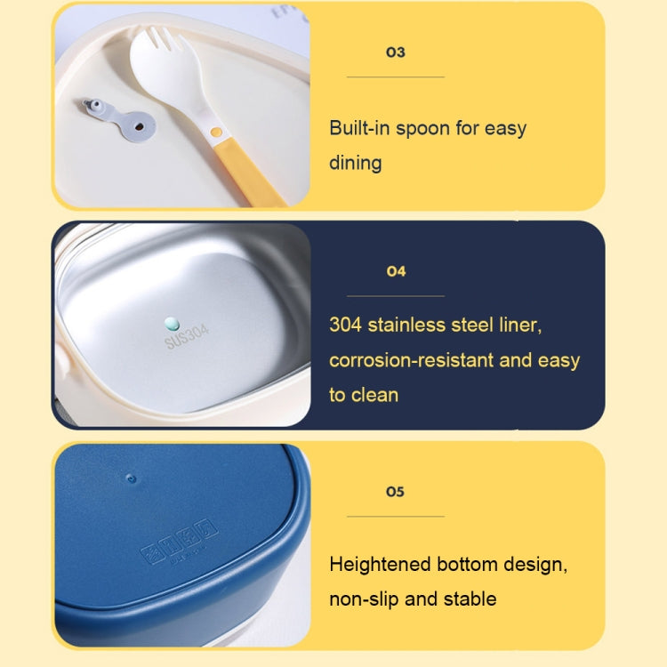 Large Capacity Oval Divided Portable Office Insulation Lunch Box, 600ml (Stainless Blue), 600ml (Stainless Yellow), 600ml (Stainless Purple), 1.2L (Stainless Blue), 1.2L (Stainless Yellow), 1.2L (Stainless Purple), 600ml (Plastic Blue)                 ...
