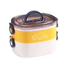 Load image into Gallery viewer, Large Capacity Oval Divided Portable Office Insulation Lunch Box, 600ml (Stainless Blue), 600ml (Stainless Yellow), 600ml (Stainless Purple), 1.2L (Stainless Blue), 1.2L (Stainless Yellow), 1.2L (Stainless Purple), 600ml (Plastic Blue)                 ...