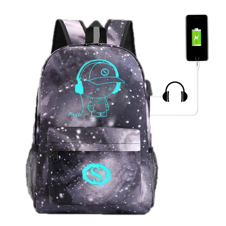 Music Prince Luminous USB Rechargeable Computer Backpack