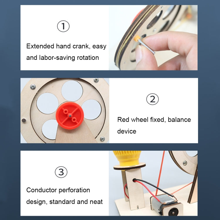 DIY Wooden Science Experiment Hand Generator Puzzle Toy