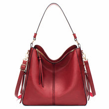Load image into Gallery viewer, 7871 Large Capacity Adjustable Leather Tote Bag Multi-compartment Shoulder Bag, Red, Blue, Black, Coffee, Grey, Pink, Brown, Purple Red, 2-In-1 Brown, 2-In-1 Black, 2-In-1 Purple Red, 2-In-1 Blue, 2-In-1 Gray, 2-In-1 Red, 2-In-1 Pink