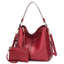 Load image into Gallery viewer, 7871 Large Capacity Adjustable Leather Tote Bag Multi-compartment Shoulder Bag, Red, Blue, Black, Coffee, Grey, Pink, Brown, Purple Red, 2-In-1 Brown, 2-In-1 Black, 2-In-1 Purple Red, 2-In-1 Blue, 2-In-1 Gray, 2-In-1 Red, 2-In-1 Pink