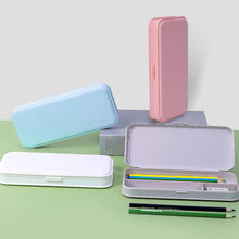 Load image into Gallery viewer, WJ-WJH-2 Plastic Compartment Large-capacity Shatter-resistant Flip-top Stationery Box, Pink, Blue, White, Grey