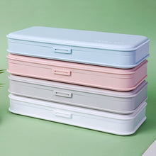 Load image into Gallery viewer, WJ-WJH-2 Plastic Compartment Large-capacity Shatter-resistant Flip-top Stationery Box, Pink, Blue, White, Grey