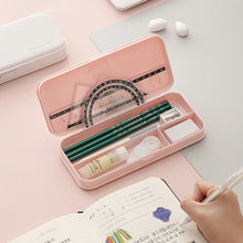 Load image into Gallery viewer, WJ-WJH-2 Plastic Compartment Large-capacity Shatter-resistant Flip-top Stationery Box, Pink, Blue, White, Grey