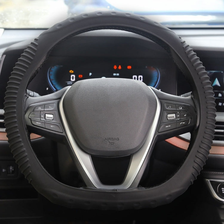 Silicone Non-slip Wear-resistant Concave Point Car Steering Wheel Cover, 34-38cm