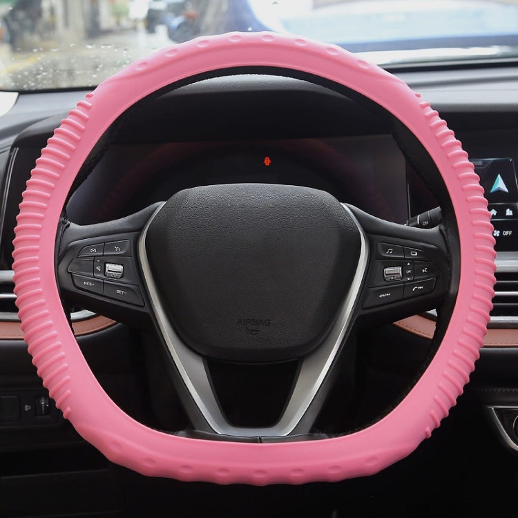 Silicone Non-slip Wear-resistant Concave Point Car Steering Wheel Cover, 34-38cm