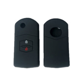 For Mazda M6/CX-5 2pcs Remote Control Folding 2 Button Silicone Case, Black, Red, Rose Red, Pink, Orange, Sea Blue, Purple, Luminous Blue, Apple Green