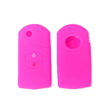 Load image into Gallery viewer, For Mazda M6/CX-5 2pcs Remote Control Folding 2 Button Silicone Case, Black, Red, Rose Red, Pink, Orange, Sea Blue, Purple, Luminous Blue, Apple Green