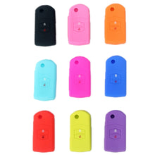 Load image into Gallery viewer, For Mazda M6/CX-5 2pcs Remote Control Folding 2 Button Silicone Case, Black, Red, Rose Red, Pink, Orange, Sea Blue, Purple, Luminous Blue, Apple Green