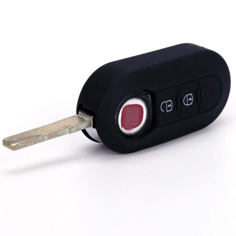 For Fiat 500 2pcs Folding 3 Button Remote Control Silicone Case