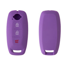 Load image into Gallery viewer, For 2023 Nissan Altima 2pcs Three-Button Key Silicone Protective Case, Black, Red, Rose Red, Pink, Blue, Apple Green, Orange, Sea Blue, Purple, Luminous Blue, Luminous Green, White