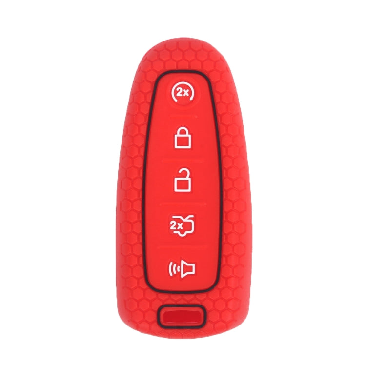 For Ford Edge/Explorer 2pcs 5-Button Key Silicone Case, Black, Red, Pink, Sea Blue