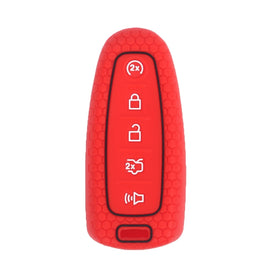 For Ford Edge/Explorer 2pcs 5-Button Key Silicone Case, Black, Red, Pink, Sea Blue