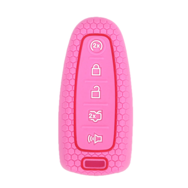 For Ford Edge/Explorer 2pcs 5-Button Key Silicone Case, Black, Red, Pink, Sea Blue