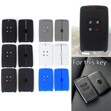 Load image into Gallery viewer, For Renault Koleos/Megane 2pcs 4 Button Honeycomb Pattern Silicone Key Cover, Black Red Line, Red White Line, Sea Blue Black Line, Dark Gray Black Line, White Black Line, Black Blue Line, Black White Line