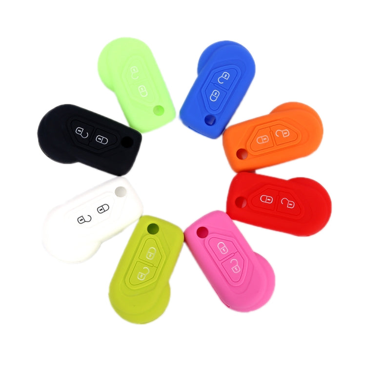 For Citroen C5/Elysee 2pcs Silicone Key Protector, Black, Red, Orange, Sea Blue, Pink, Apple Green