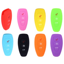 Load image into Gallery viewer, For Ford Focus/Mondeo 2pcs Folding Three-Button Key Protect Cover, Red, Pink, Orange, Yellow, Sky Blue, New Green, Purple, Black