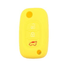 Load image into Gallery viewer, For Mercedes-Benz Smart Folding 2pcs 3 Button Silicone Key Case, Rose Red, Pink, Orange, Yellow, Apple Green, Sea Blue, Light Blue, Purple, White Gray, Black