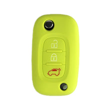 Load image into Gallery viewer, For Mercedes-Benz Smart Folding 2pcs 3 Button Silicone Key Case, Rose Red, Pink, Orange, Yellow, Apple Green, Sea Blue, Light Blue, Purple, White Gray, Black