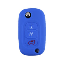 Load image into Gallery viewer, For Mercedes-Benz Smart Folding 2pcs 3 Button Silicone Key Case, Rose Red, Pink, Orange, Yellow, Apple Green, Sea Blue, Light Blue, Purple, White Gray, Black