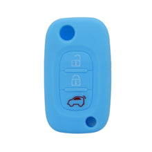 Load image into Gallery viewer, For Mercedes-Benz Smart Folding 2pcs 3 Button Silicone Key Case, Rose Red, Pink, Orange, Yellow, Apple Green, Sea Blue, Light Blue, Purple, White Gray, Black