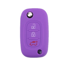 Load image into Gallery viewer, For Mercedes-Benz Smart Folding 2pcs 3 Button Silicone Key Case, Rose Red, Pink, Orange, Yellow, Apple Green, Sea Blue, Light Blue, Purple, White Gray, Black