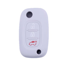 Load image into Gallery viewer, For Mercedes-Benz Smart Folding 2pcs 3 Button Silicone Key Case, Rose Red, Pink, Orange, Yellow, Apple Green, Sea Blue, Light Blue, Purple, White Gray, Black