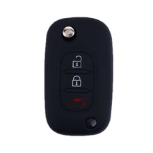 Load image into Gallery viewer, For Mercedes-Benz Smart Folding 2pcs 3 Button Silicone Key Case, Rose Red, Pink, Orange, Yellow, Apple Green, Sea Blue, Light Blue, Purple, White Gray, Black