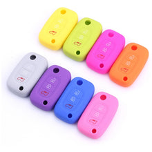 Load image into Gallery viewer, For Mercedes-Benz Smart Folding 2pcs 3 Button Silicone Key Case, Rose Red, Pink, Orange, Yellow, Apple Green, Sea Blue, Light Blue, Purple, White Gray, Black