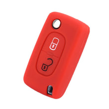 Load image into Gallery viewer, 2pcs Car Key Cover for Peugeot 206/2074008/3008 Citroen Sega/Triumph/C5, Black, Red, Pink, Rose Red, Blue, Sea Blue, Orange, Apple Green, New Green, White Gray, Luminous Green, Luminous Blue, Yellow, Blue Gray