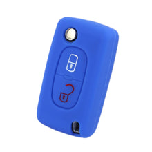 Load image into Gallery viewer, 2pcs Car Key Cover for Peugeot 206/2074008/3008 Citroen Sega/Triumph/C5, Black, Red, Pink, Rose Red, Blue, Sea Blue, Orange, Apple Green, New Green, White Gray, Luminous Green, Luminous Blue, Yellow, Blue Gray
