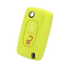 Load image into Gallery viewer, 2pcs Car Key Cover for Peugeot 206/2074008/3008 Citroen Sega/Triumph/C5, Black, Red, Pink, Rose Red, Blue, Sea Blue, Orange, Apple Green, New Green, White Gray, Luminous Green, Luminous Blue, Yellow, Blue Gray