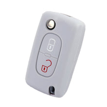 Load image into Gallery viewer, 2pcs Car Key Cover for Peugeot 206/2074008/3008 Citroen Sega/Triumph/C5, Black, Red, Pink, Rose Red, Blue, Sea Blue, Orange, Apple Green, New Green, White Gray, Luminous Green, Luminous Blue, Yellow, Blue Gray