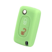 Load image into Gallery viewer, 2pcs Car Key Cover for Peugeot 206/2074008/3008 Citroen Sega/Triumph/C5, Black, Red, Pink, Rose Red, Blue, Sea Blue, Orange, Apple Green, New Green, White Gray, Luminous Green, Luminous Blue, Yellow, Blue Gray
