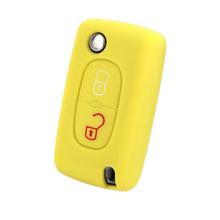 Load image into Gallery viewer, 2pcs Car Key Cover for Peugeot 206/2074008/3008 Citroen Sega/Triumph/C5, Black, Red, Pink, Rose Red, Blue, Sea Blue, Orange, Apple Green, New Green, White Gray, Luminous Green, Luminous Blue, Yellow, Blue Gray