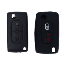 Load image into Gallery viewer, 2pcs Car Key Cover for Peugeot 206/2074008/3008 Citroen Sega/Triumph/C5, Black, Red, Pink, Rose Red, Blue, Sea Blue, Orange, Apple Green, New Green, White Gray, Luminous Green, Luminous Blue, Yellow, Blue Gray