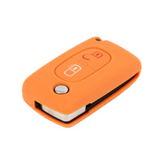 Load image into Gallery viewer, 2pcs Car Key Cover for Peugeot 206/2074008/3008 Citroen Sega/Triumph/C5, Black, Red, Pink, Rose Red, Blue, Sea Blue, Orange, Apple Green, New Green, White Gray, Luminous Green, Luminous Blue, Yellow, Blue Gray