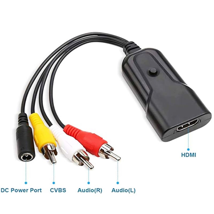 K13W HDMI To AV 1080P HD Converter, Cable Length: 0.5m, K13W HDMI to AV