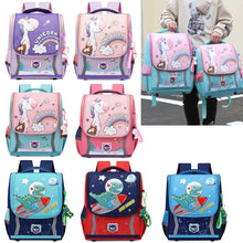 Load image into Gallery viewer, Kindergarten Children Cute Cartoon Backpack School Bag, Large Green Pink, Large Dark Purple, Large Watermelon Red, Large Red, Large Lake Blue, Small Navy Blue, Small Sky Blue, Small Light Purple, Small Green Pink, Small Dark Purple, Small Watermelon Re...