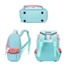 Load image into Gallery viewer, Kindergarten Children Cute Cartoon Backpack School Bag, Large Green Pink, Large Dark Purple, Large Watermelon Red, Large Red, Large Lake Blue, Small Navy Blue, Small Sky Blue, Small Light Purple, Small Green Pink, Small Dark Purple, Small Watermelon Re...