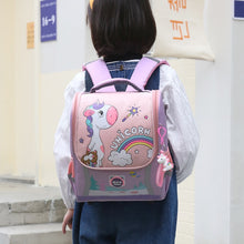 Load image into Gallery viewer, Kindergarten Children Cute Cartoon Backpack School Bag, Large Green Pink, Large Dark Purple, Large Watermelon Red, Large Red, Large Lake Blue, Small Navy Blue, Small Sky Blue, Small Light Purple, Small Green Pink, Small Dark Purple, Small Watermelon Re...