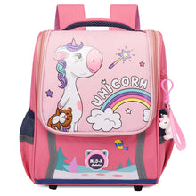 Load image into Gallery viewer, Kindergarten Children Cute Cartoon Backpack School Bag, Large Green Pink, Large Dark Purple, Large Watermelon Red, Large Red, Large Lake Blue, Small Navy Blue, Small Sky Blue, Small Light Purple, Small Green Pink, Small Dark Purple, Small Watermelon Re...