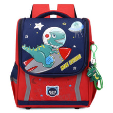 Load image into Gallery viewer, Kindergarten Children Cute Cartoon Backpack School Bag, Large Green Pink, Large Dark Purple, Large Watermelon Red, Large Red, Large Lake Blue, Small Navy Blue, Small Sky Blue, Small Light Purple, Small Green Pink, Small Dark Purple, Small Watermelon Re...
