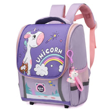 Load image into Gallery viewer, Kindergarten Children Cute Cartoon Backpack School Bag, Large Green Pink, Large Dark Purple, Large Watermelon Red, Large Red, Large Lake Blue, Small Navy Blue, Small Sky Blue, Small Light Purple, Small Green Pink, Small Dark Purple, Small Watermelon Re...