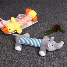 Load image into Gallery viewer, Animal Cute Long Striped Plush Sounding Pet Toy, Elephant, Pig, Duck