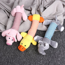 Load image into Gallery viewer, Animal Cute Long Striped Plush Sounding Pet Toy, Elephant, Pig, Duck